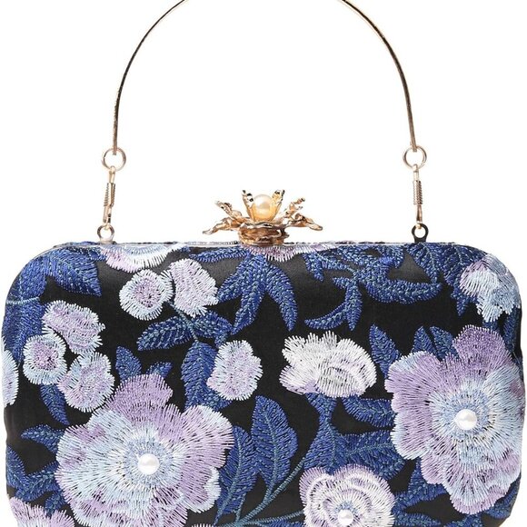 Womens Vintage Floral Embroidery Clutch Evening Handbag Shoulder Bags Purse for - Picture 1 of 8